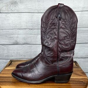 Dan Post Mens Milwaukee Blackcherry Leather Westen Cowboy Boot 16773 Size 9.5 D